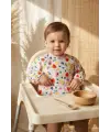 BerryBright Tropikal Meyve Desenli Su Geçirmez Cepli Kollu Bebek Mama Önlüğü - BLW Uyumlu Leke Tutmaz Aktivite Önlüğü 6-24 Ay