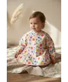 BerryBright Tropikal Meyve Desenli Su Geçirmez Cepli Kollu Bebek Mama Önlüğü - BLW Uyumlu Leke Tutmaz Aktivite Önlüğü 6-24 Ay