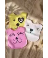 Lumi 3lü Paket Hayvan Figürlü Yumuşak Dokulu Bebek Mama Önlüğü Seti - %100 Pamuklu ve Sıvı Emici 0-12 Ay