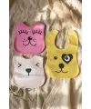 Lumi 3lü Paket Hayvan Figürlü Yumuşak Dokulu Bebek Mama Önlüğü Seti - %100 Pamuklu ve Sıvı Emici 0-12 Ay