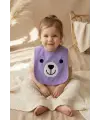 Teddy Bloom 3lü Paket Ayıcık Figürlü Yumuşak Havlu Bebek Mama Önlüğü Seti - Sıvı Emici ve Cilt Dostu 0-12 Ay