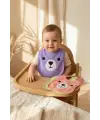 Teddy Bloom 3lü Paket Ayıcık Figürlü Yumuşak Havlu Bebek Mama Önlüğü Seti - Sıvı Emici ve Cilt Dostu 0-12 Ay