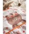 Bery Boho Sıvı Geçirmez Uzun Kollu Bebek Mama Önlüğü - Boho Ayıcık Desenli, Cepli ve Leke Tutmaz BLW Önlüğü 6-24