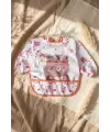 Bery Boho Sıvı Geçirmez Uzun Kollu Bebek Mama Önlüğü - Boho Ayıcık Desenli, Cepli ve Leke Tutmaz BLW Önlüğü 6-24