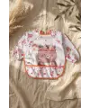Bery Boho Sıvı Geçirmez Uzun Kollu Bebek Mama Önlüğü - Boho Ayıcık Desenli, Cepli ve Leke Tutmaz BLW Önlüğü 6-24