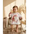 Aura Unicorn Desenli Sıvı Geçirmez Uzun Kollu Bebek Mama Önlüğü - BLW Uyumlu, Kırıntı Cepli ve Leke Tutmaz Aktivite Önlüğü 6-24 Ay