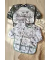 Bebek Uzun Kollu Sıvı Geçirmez Leke Tutmaz 2li Mama Önlüğü Seti - Safari Serisi Kırıntı Cepli BLW Önlüğü 6-24 Ay