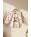 TinyBee Leke Tutmaz Sıvı Geçirmez Uzun Kollu Bebek Mama Önlüğü - 2li Set BLW Uyumlu Kırıntı Cepli 6-24 Ay