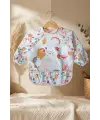 MiniVibe 2li Set Sıvı Geçirmez Uzun Kollu Mama ve Aktivite Önlüğü - BLW Uyumlu, Leke Tutmaz, Kuş ve Çiçek Desenli 6-24 Ay