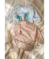 2li Set Sıvı Geçirmez Uzun Kollu Mama Önlüğü - BLW Uyumlu Leke Tutmaz Kelebek ve Vintage Çiçek Desenli Bebek Aktivite Önlüğü 6-24 Ay