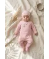 Çiçek Desenli % 100 Pamuk Kız Bebek 4lü Tulum Takımı