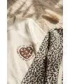 Leopar Desenli % 100 Pamuklu Kız Bebek 4lü Tulum Seti 0-6 Ay