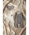 Leopar Desenli % 100 Pamuklu Kız Bebek 4lü Tulum Seti 0-6 Ay