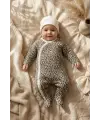 Leopar Desenli % 100 Pamuklu Kız Bebek 4lü Tulum Seti 0-6 Ay