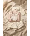 Kız Bebek Tarçın Dantel Yakalı Hastane Çıkışı ve Ekru Fitilli 5li Boho Set - %100 Yumuşak Pamuk