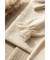 Kız Bebek Tarçın Dantel Yakalı Hastane Çıkışı ve Ekru Fitilli 5li Boho Set - %100 Yumuşak Pamuk