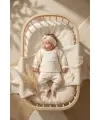 Kız Bebek Tarçın Dantel Yakalı Hastane Çıkışı ve Ekru Fitilli 5li Boho Set - %100 Yumuşak Pamuk