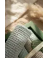 Begi Forever New 7li Organik Pamuk Müslin Ağız Bezi - Pastel Mint & Bej Waffle Dokulu Premium Hediye Kutulu