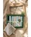 Begi Forever New 7li Organik Pamuk Müslin Ağız Bezi - Pastel Mint & Bej Waffle Dokulu Premium Hediye Kutulu