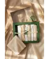 Begi Forever New 7li Organik Pamuk Müslin Ağız Bezi - Pastel Mint & Bej Waffle Dokulu Premium Hediye Kutulu