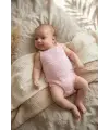 3lü Set Bebek Pamuklu İnce Askılı Body - Nefes Alan Jakarlı Dokulu Yazlık Zıbın Takımı (Pembe, Beyaz, Mint)