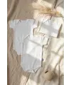 3lü Paket %100 Pamuklu Beyaz Kısa Kollu Bebek Body Takımı - Antialerjik Yumuşak Dokulu Zıbın Seti