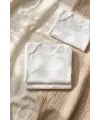 3lü Paket %100 Pamuklu Beyaz Kısa Kollu Bebek Body Takımı - Antialerjik Yumuşak Dokulu Zıbın Seti