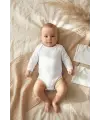 PureTouch 3lü Set Beyaz Uzun Kollu %100 Pamuklu Bebek Body - Antialerjik ve Yumuşak Dokulu Zıbın