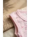 Kız Bebek Pembe Ayıcık ve Yıldız Desenli 2li Kolsuz %100 Pamuklu Zıbın Body Takımı