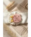 Pina Bloom Kristal Taşlı Ananas Figürlü Bebek Çorap ve Bandana Seti 0-6 Ay - 3 Parça Lüks Newborn Hediye Seti