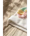 Beyaz Renk %100 Pamuklu Fiyonklu Kız Bebek Beresi - Ananas Figürlü ve Renkli Kurdele Detaylı Şık Bebek Şapkası