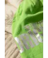 Nova Street Beyaz Pamuklu Bere - Yeşil Metalik Baskılı Hip-Hop Tarzı Unisex Modern Şapka 2-4 Yaş
