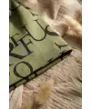 Unisex Siyah Yeşil Tipografik Desenli Pamuklu Slouchy Bere Şapka - Modern Sokak Stili Tasarım 2-4 Yaş