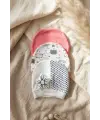 3lü % 100 Pamuklu Çiçek Aplikeli Kız Bebek Bere Şapka Seti- Kalp ve Çizgi Desenli Penye Bebek Şapkası 0-3 Ay