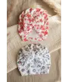 Nova & Leo 2li Bebek Bone Seti - Pamuklu Esnek Kumaş, Yıldız ve Leopar Desenli Büyük Fiyonklu Bandana