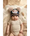 Mia Cool Cat Siyah Sim Detaylı Çift Peluş 0-6 Ay Ponponlu Bebek ve Çocuk Beresi - Yumuşak Pamuklu Mevsimlik Şapka