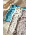 Erkek Bebek 3lü Sıfır Kol Pamuklu Body Seti - Renkli Doodle Desenli Zıbın Takımı - Mavi Beyaz Gri