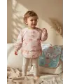 Teddy Guard Sıvı Geçirmez Uzun Kollu Bebek Mama Önlüğü 2li Set - 6-24 Ay Leke Tutmaz BLW Uyumlu Ayıcık Desenli Mama Önlüğü