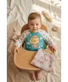 2li Su Geçirmez Kollu Mama Önlüğü Seti - 6-24 Ay Ayıcık ve Civciv Desenli, Leke Tutmaz, Elastik Manşetli BLW ve Aktivite Önlüğü