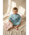 TinyJoy Su Geçirmez Uzun Kollu Mama Önlüğü Seti 6-24 Ay - 2li Paket Ayıcık ve Balina Desenli Leke Tutmaz BLW Önlüğü