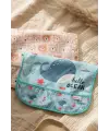 TinyJoy Su Geçirmez Uzun Kollu Mama Önlüğü Seti 6-24 Ay - 2li Paket Ayıcık ve Balina Desenli Leke Tutmaz BLW Önlüğü