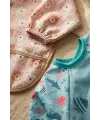 TinyJoy Su Geçirmez Uzun Kollu Mama Önlüğü Seti 6-24 Ay - 2li Paket Ayıcık ve Balina Desenli Leke Tutmaz BLW Önlüğü