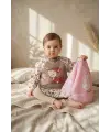 Bloom 2li Paket Sıvı Geçirmez Uzun Kollu Bebek Mama Önlüğü -6-24 Ay Pembe Kuğu ve Ceylan Desenli BLW Önlük Seti