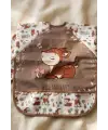 Bloom 2li Paket Sıvı Geçirmez Uzun Kollu Bebek Mama Önlüğü -6-24 Ay Pembe Kuğu ve Ceylan Desenli BLW Önlük Seti