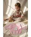 Bloom 2li Paket Sıvı Geçirmez Uzun Kollu Bebek Mama Önlüğü -6-24 Ay Pembe Kuğu ve Ceylan Desenli BLW Önlük Seti