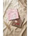 Bloom 2li Paket Sıvı Geçirmez Uzun Kollu Bebek Mama Önlüğü -6-24 Ay Pembe Kuğu ve Ceylan Desenli BLW Önlük Seti