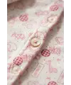 Mila Soft Safari Pembe Hayvan Figürlü %100 Pamuklu Patikli Bebek Pijama Takımı - Yumuşak Dokulu 2li Set