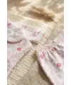 Mila Soft Safari Pembe Hayvan Figürlü %100 Pamuklu Patikli Bebek Pijama Takımı - Yumuşak Dokulu 2li Set