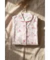 Mila Soft Safari Pembe Hayvan Figürlü %100 Pamuklu Patikli Bebek Pijama Takımı - Yumuşak Dokulu 2li Set
