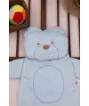 Ayıcık Nakışlı Yastıklı Welsoft Bebek Alt Açma Seti- Mavi